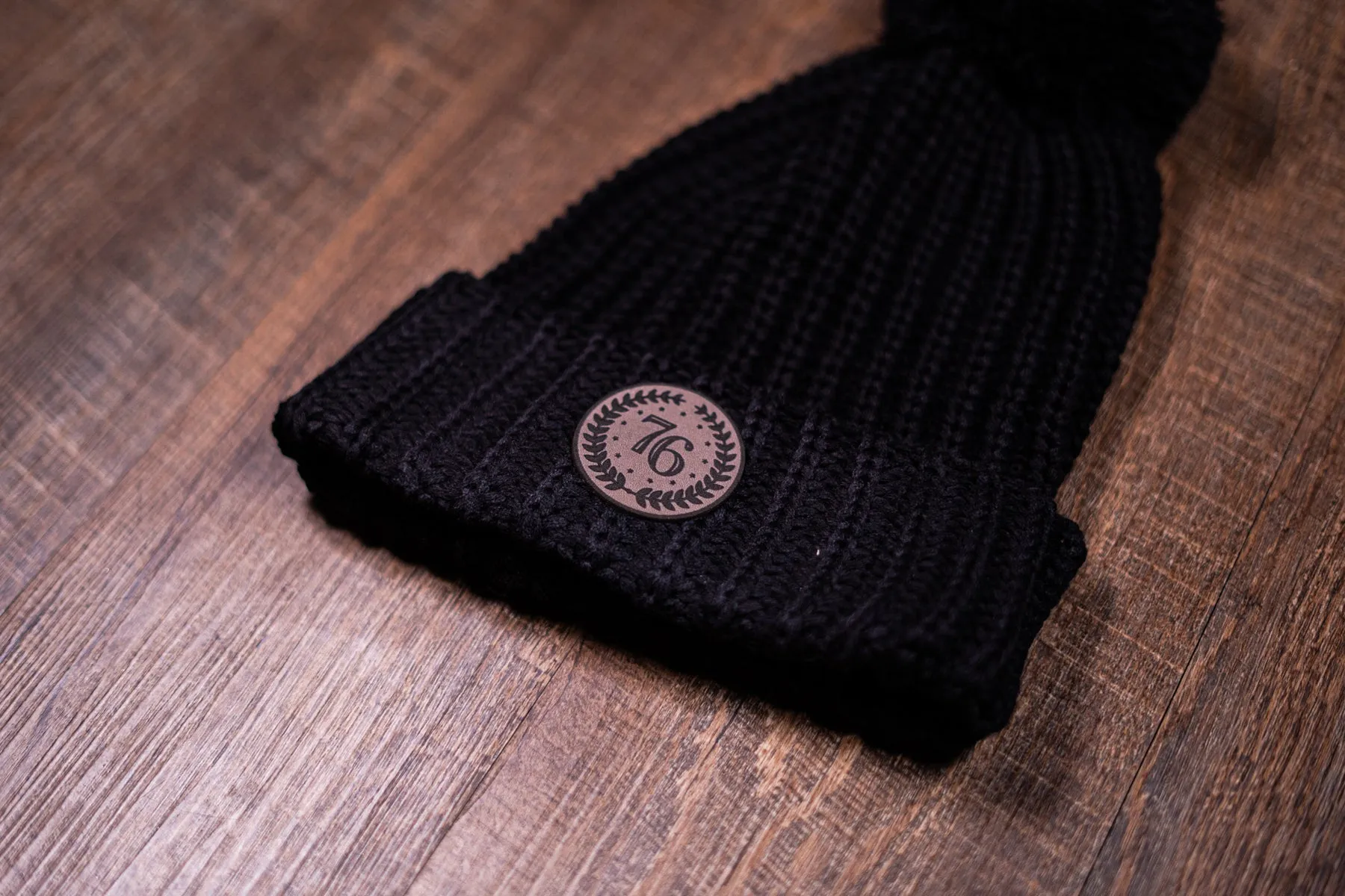 1776 United 76 Crest Pom Beanie - Unisex, Black