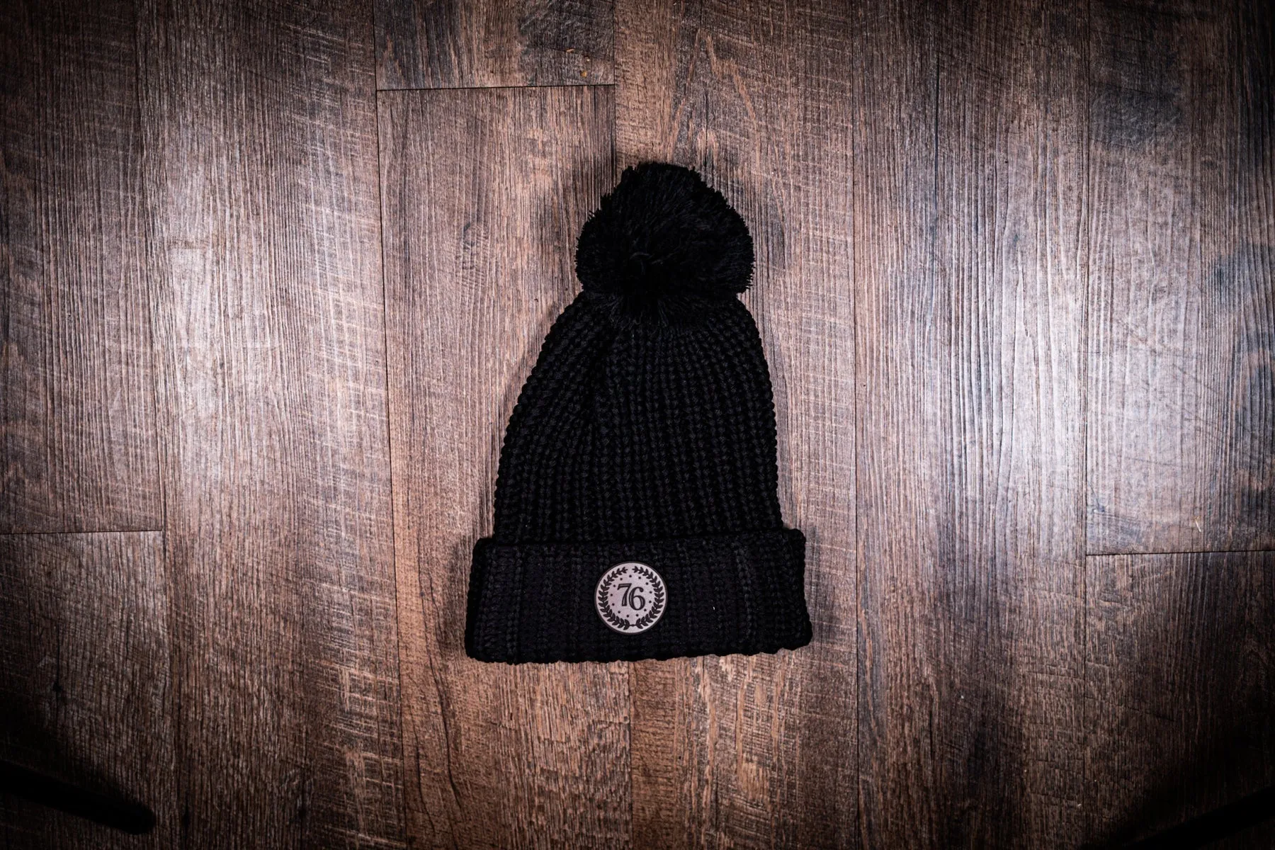 1776 United 76 Crest Pom Beanie - Unisex, Black