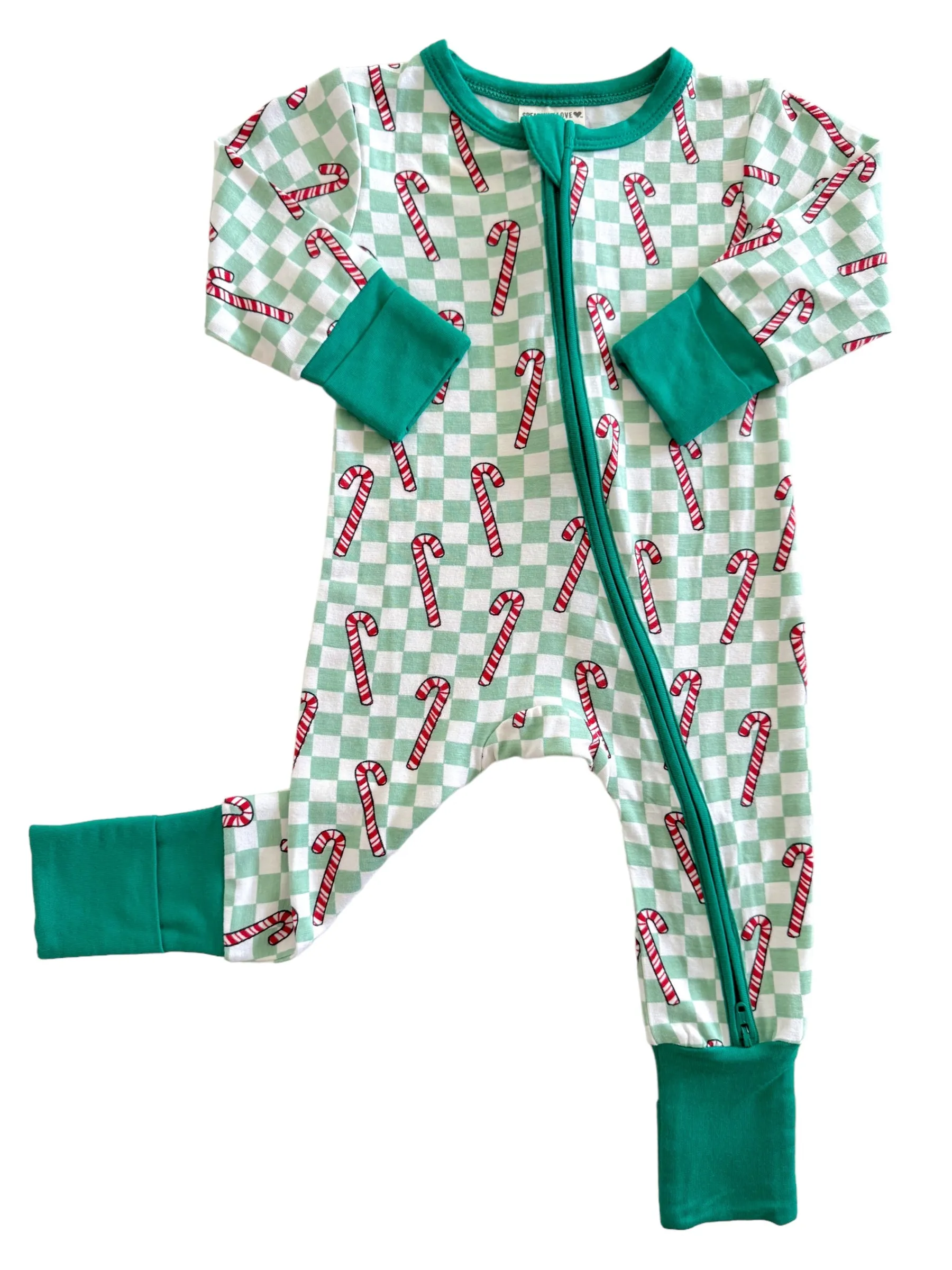 2-Way Convertible Zip Romper, Winterfresh Candy Cane