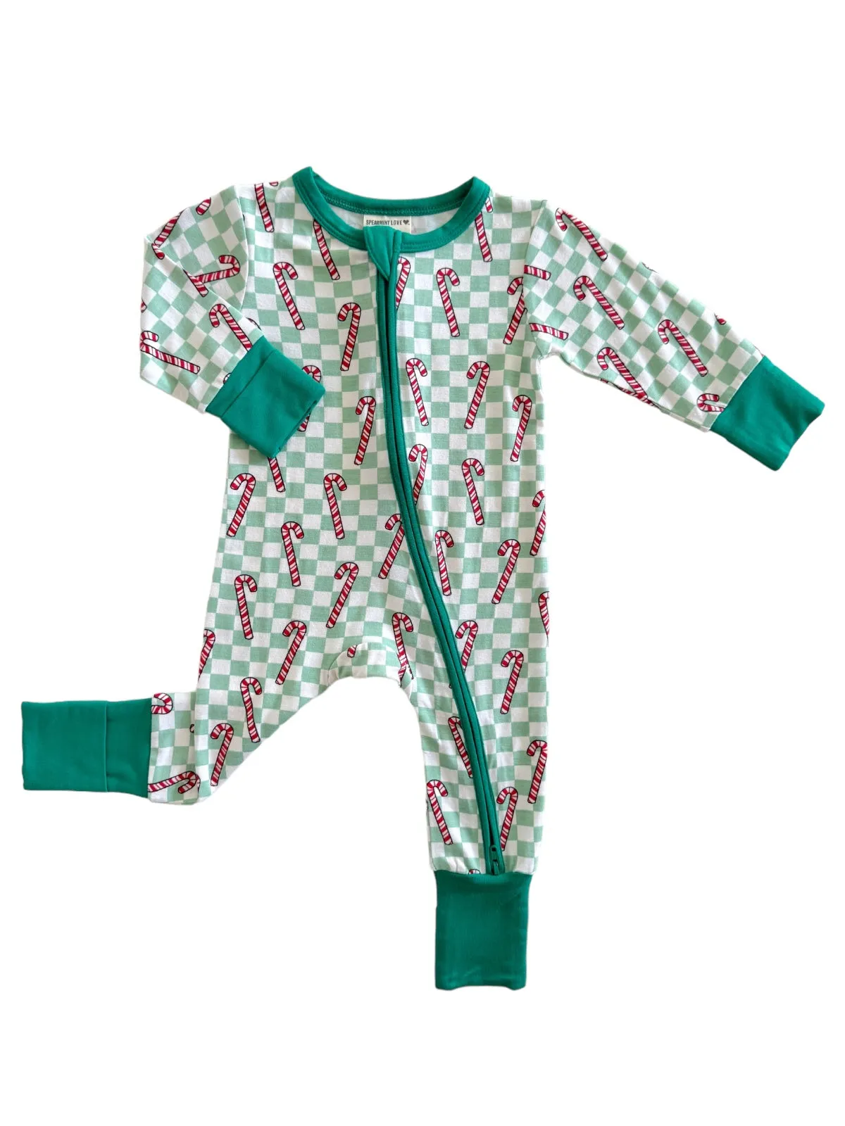 2-Way Convertible Zip Romper, Winterfresh Candy Cane