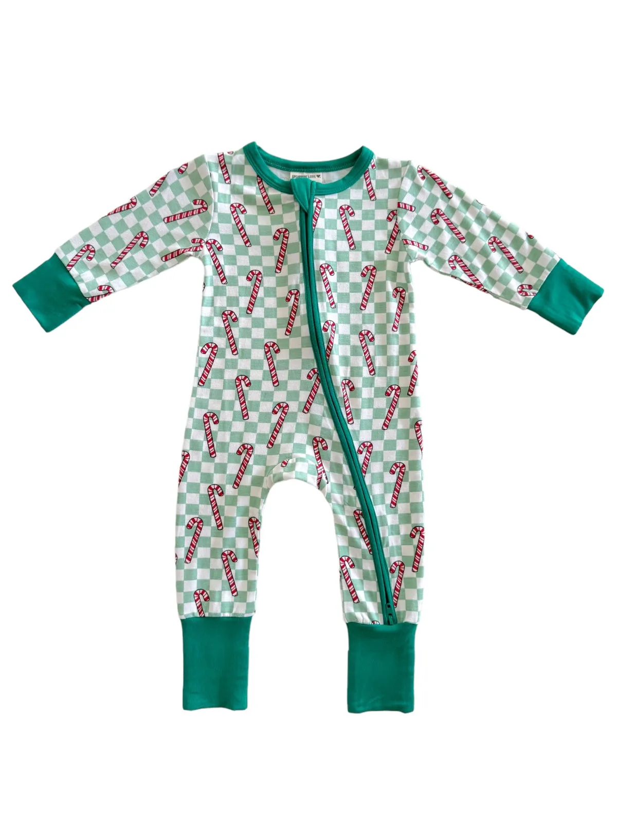 2-Way Convertible Zip Romper, Winterfresh Candy Cane