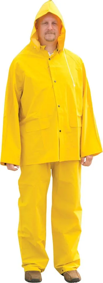 3 Piece Unisex PVC Rain Suit, Size 3XL!