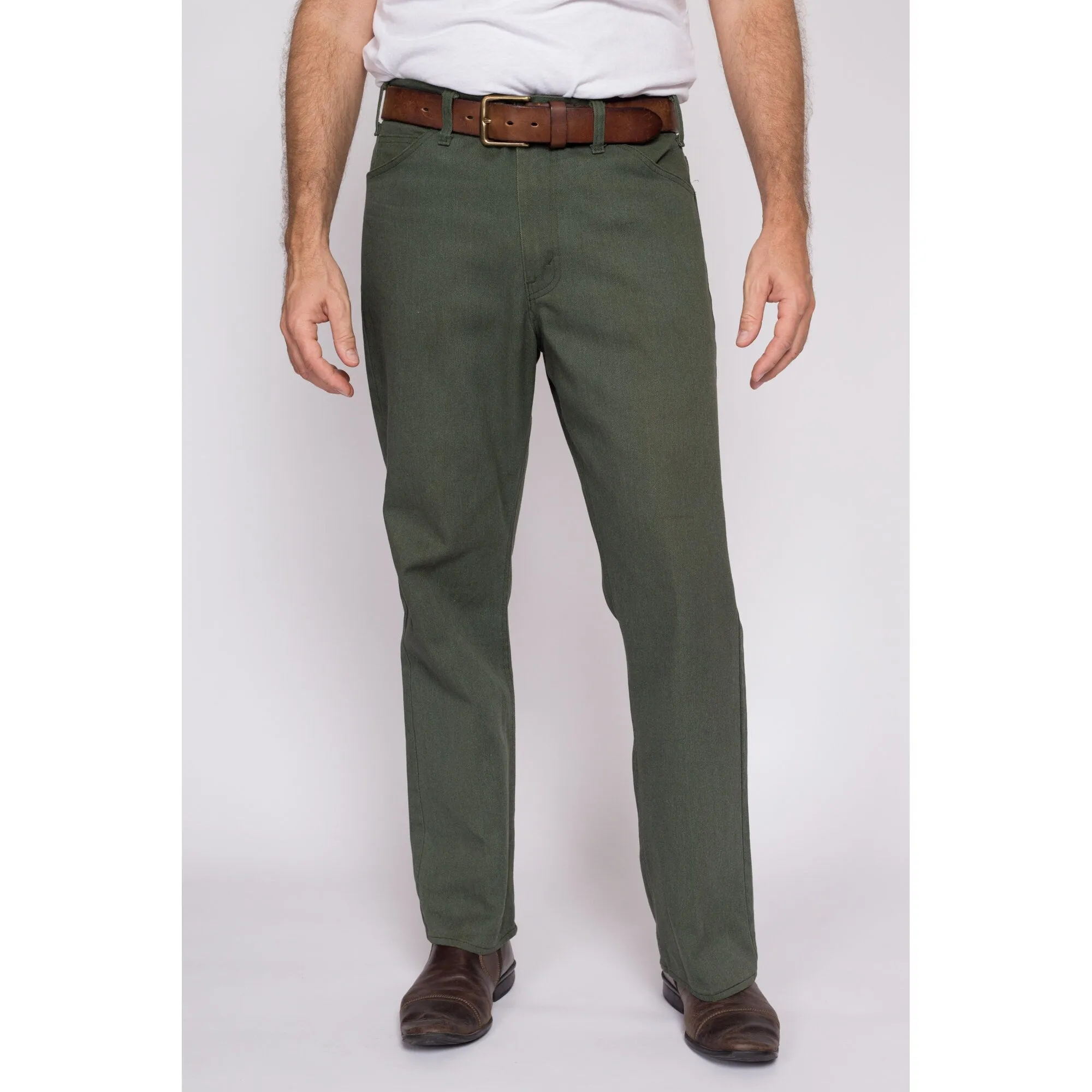 34x29 70s Sage Green Trousers