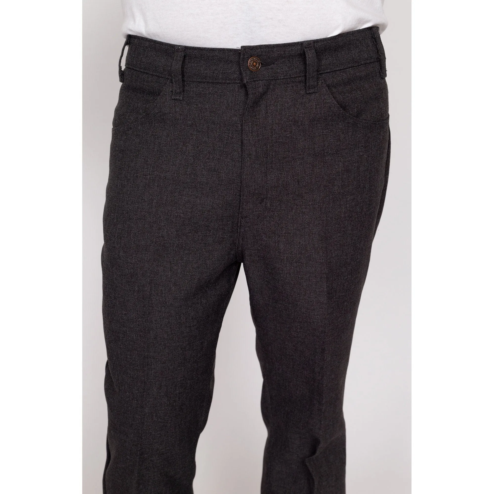 34x30 70s Levi's Dark Grey Trousers