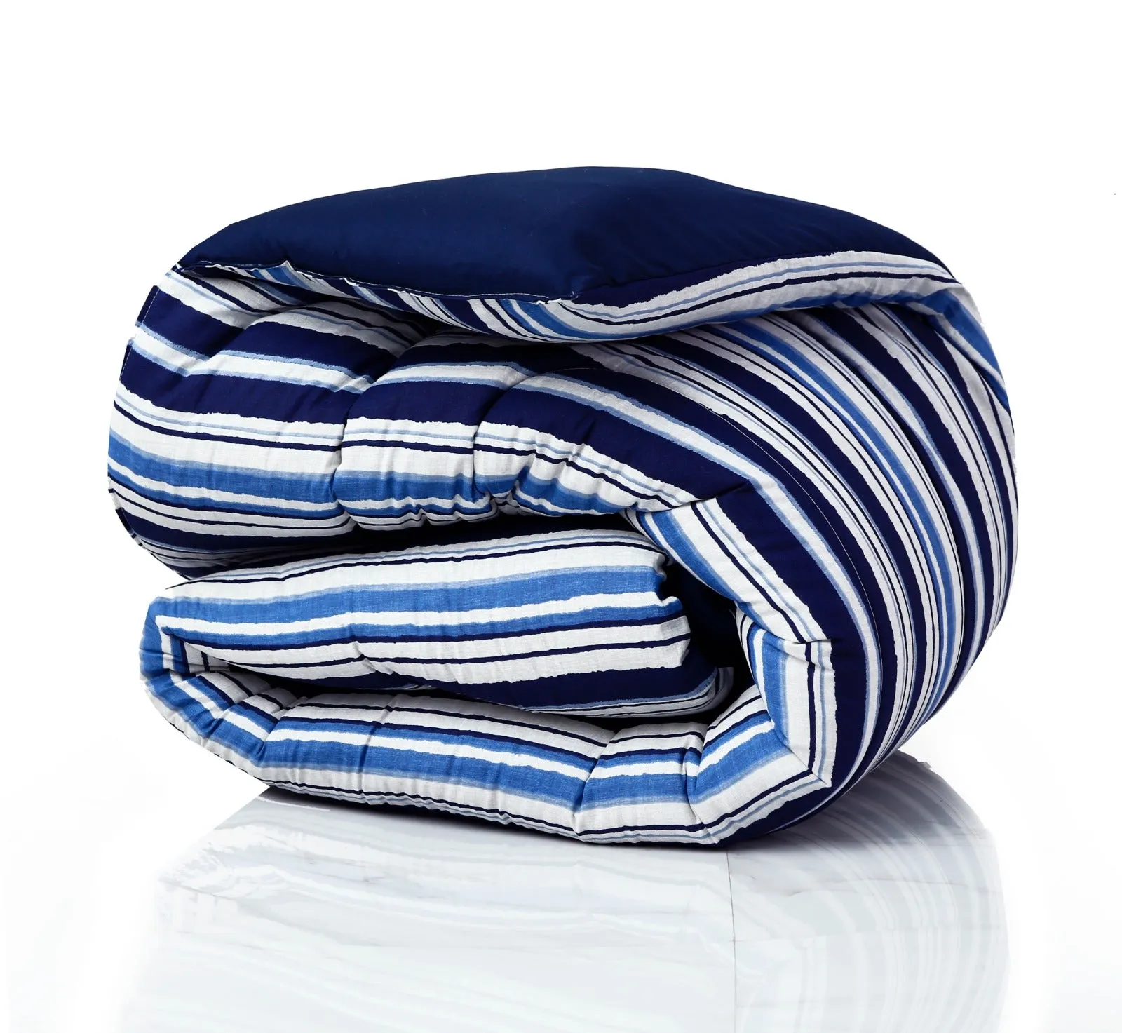 8 PCs Winter Comforter Set-Blue Bold Lines