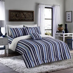 8 PCs Winter Comforter Set-Bold Stripes(Grey Reverse)