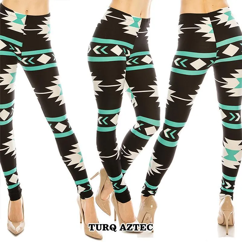 Abstract & Tribal Patterned Ultra Soft Leggings (Regular/Plus Size)