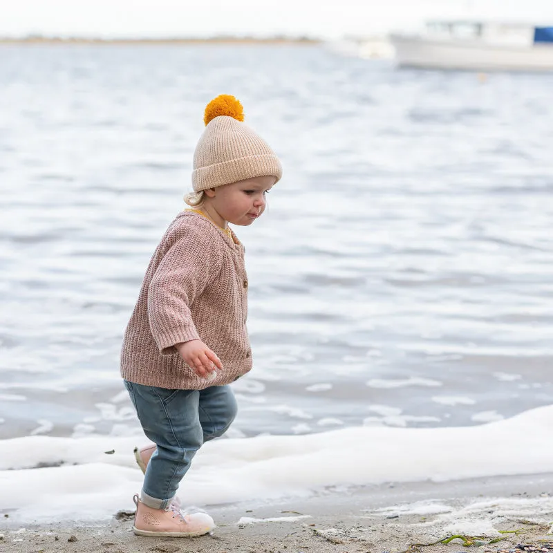 Acorn Oslo Merino Ribbed Beanie - Cream/Mustard