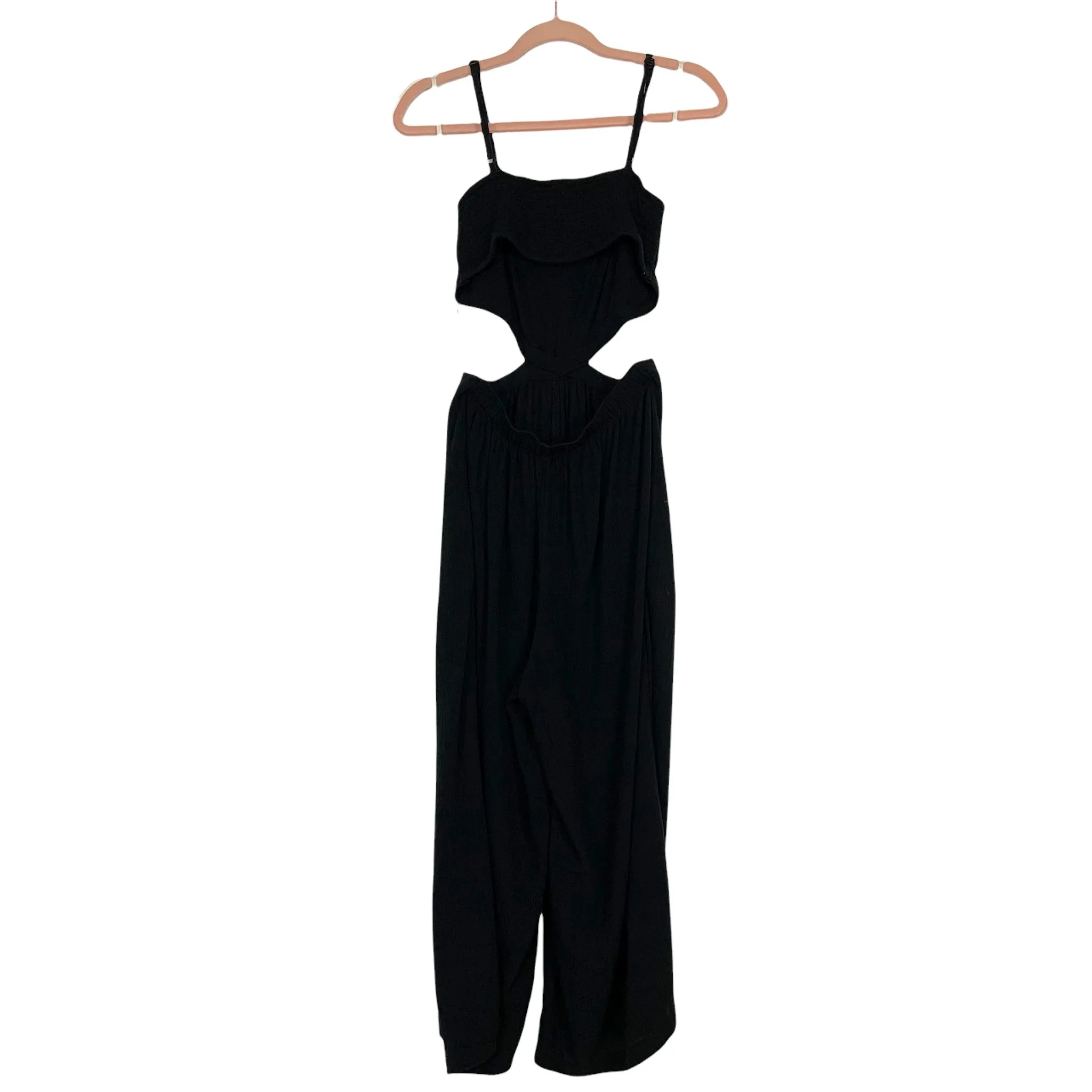 Aerie Black Side and Back Cutout B-Neck Jumpsuit- Size M