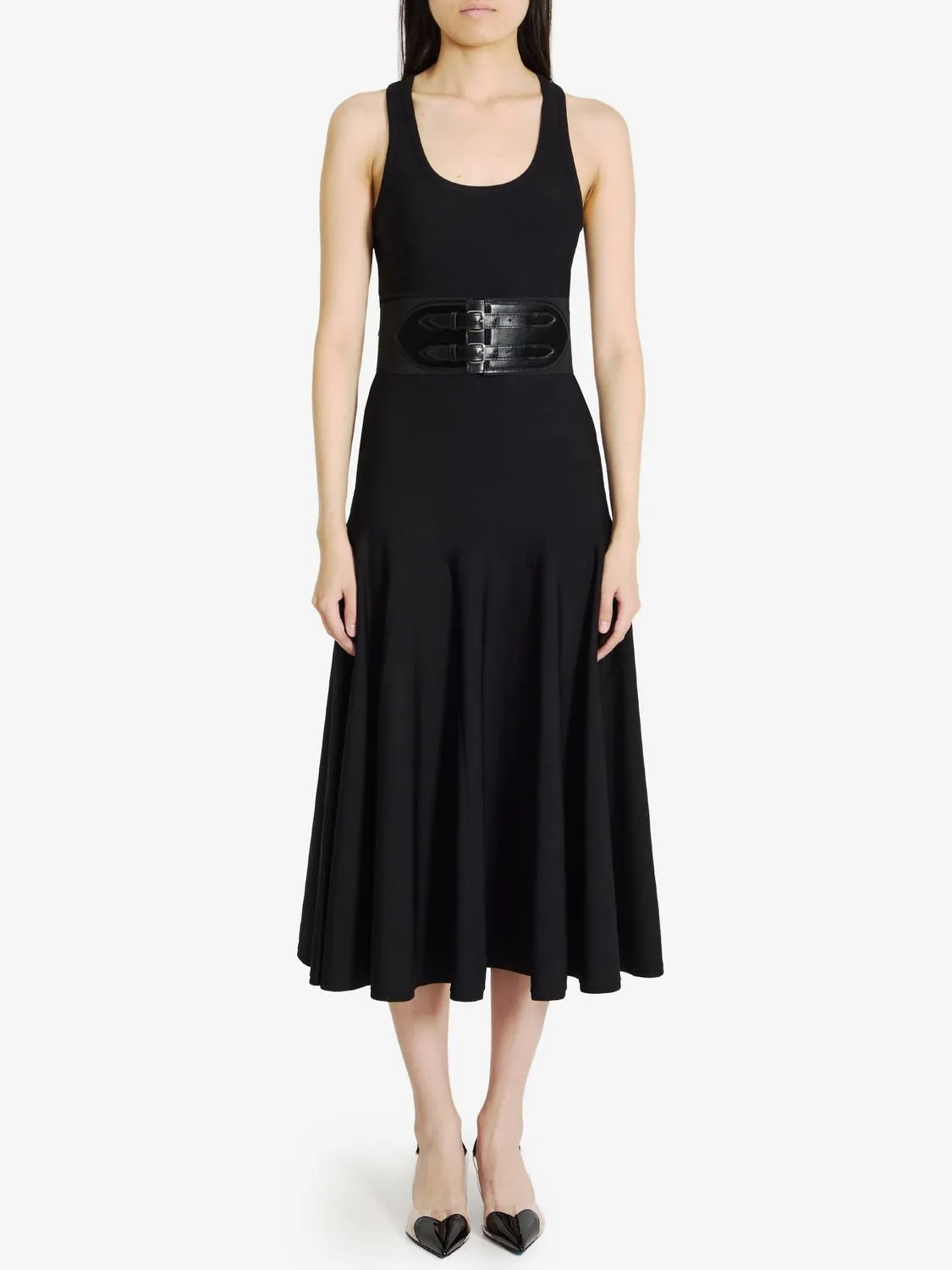 ALAIA Elegant Black Dress with Belt - Fall/Winter 2024