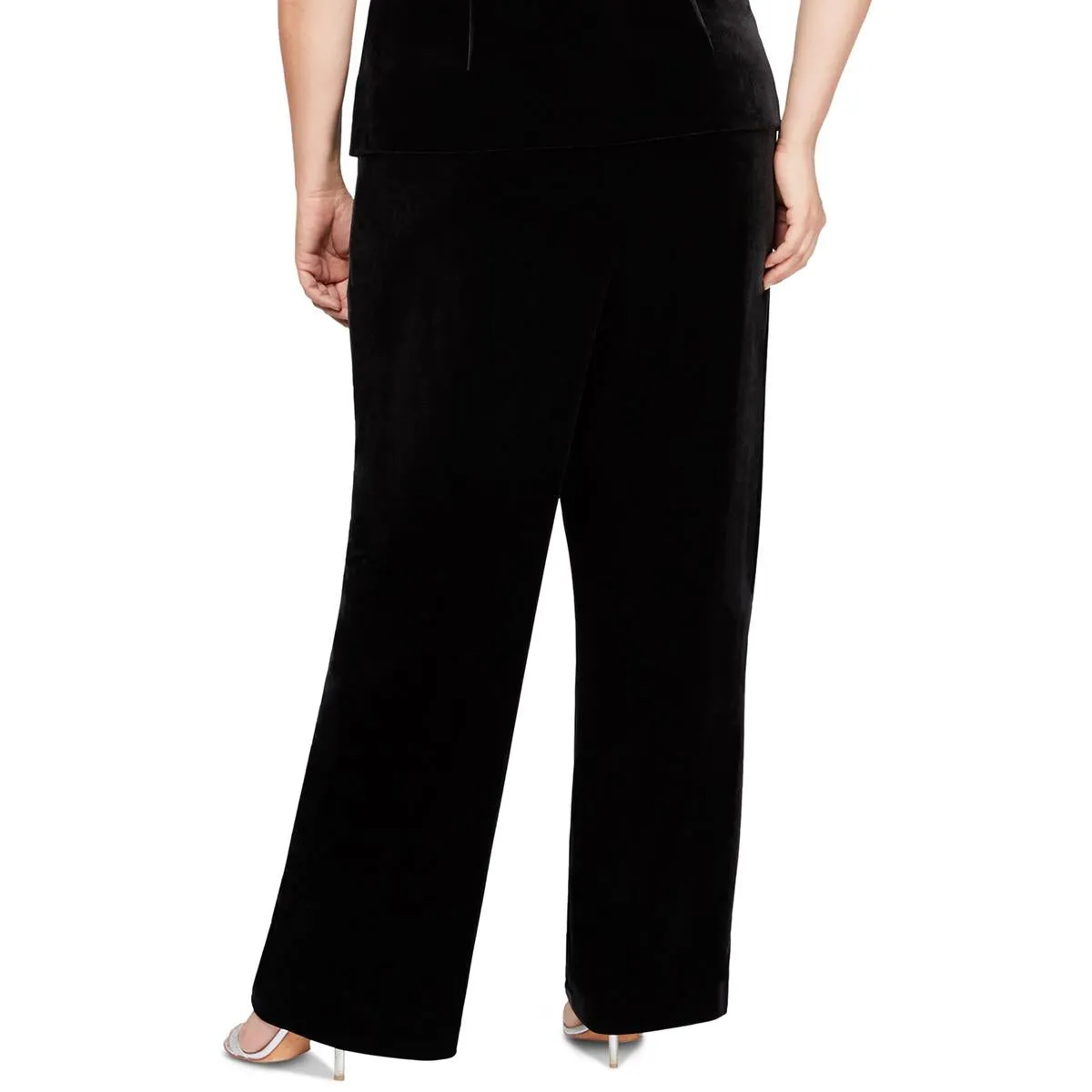 Alex Evenings Womens Plus Velvet High Rise High-Waist Pants