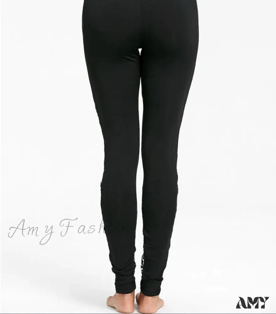 Amy Fashion - Fashion Elastic High Waist Leggings