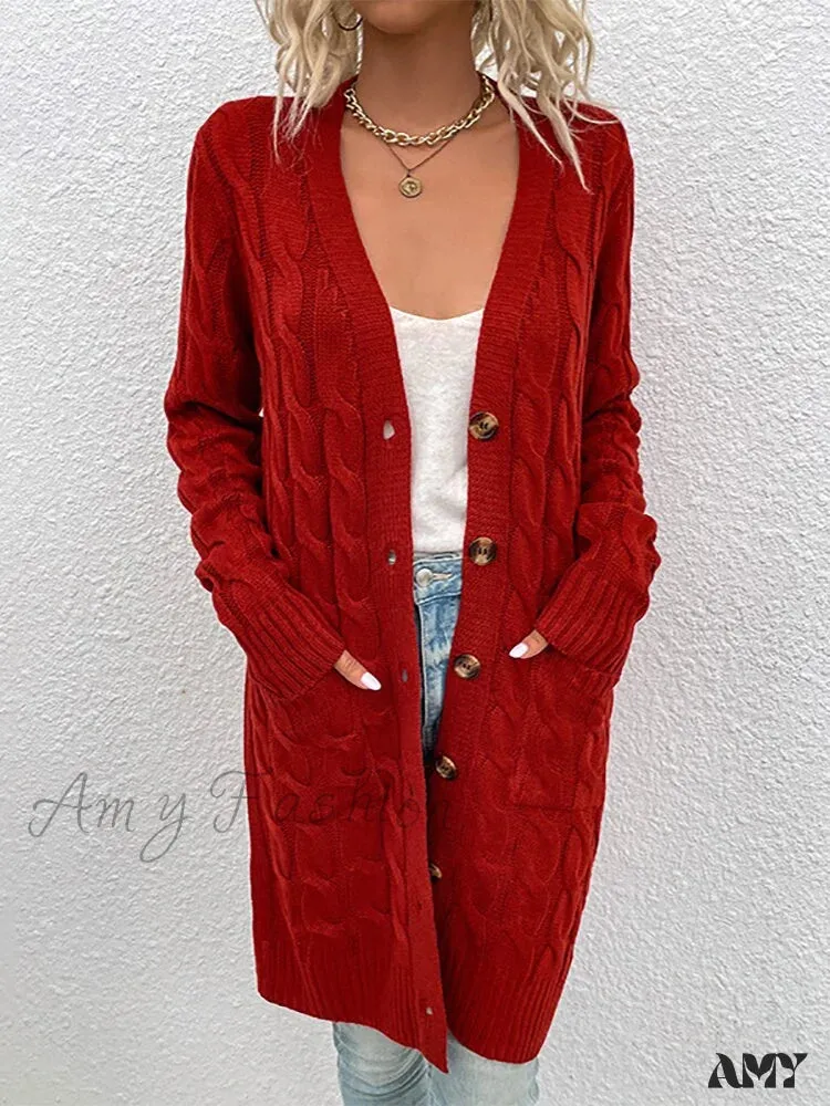 Amy Fashion - Winter Vintage Casual Loose Cardigan