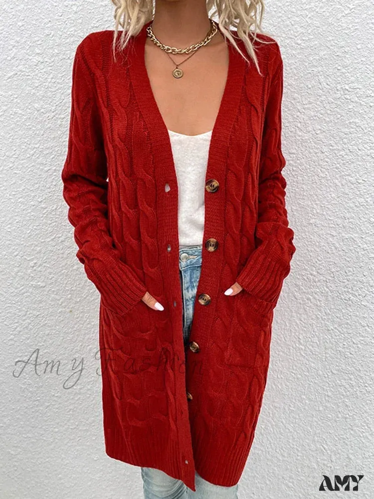 Amy Fashion - Winter Vintage Casual Loose Cardigan