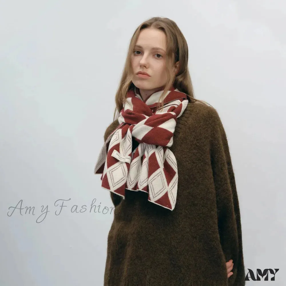 Autumn Winter Cashmere Two Color Shawl Scarf for Women