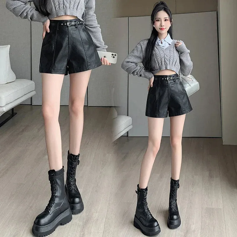 Autumn Winter Leather Fashion PU Casual Boots Shorts