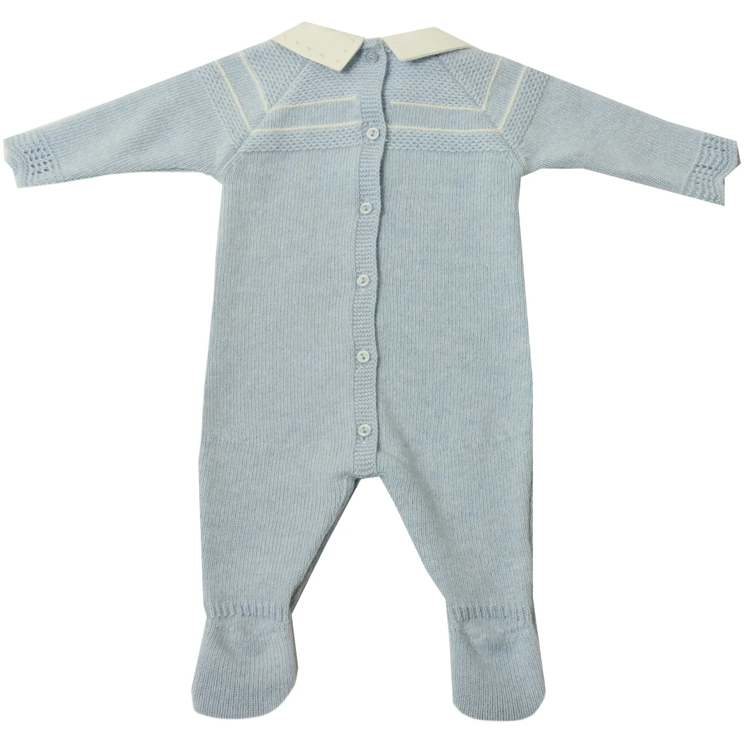 Baby Blue Knit Footed Romper