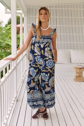 Bali Albright Jumpsuit ~ Navy Combo- Free People