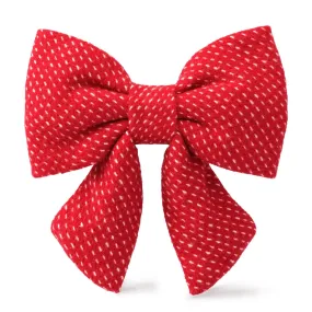 Berry Stitch Flannel Holiday Lady Dog Bow