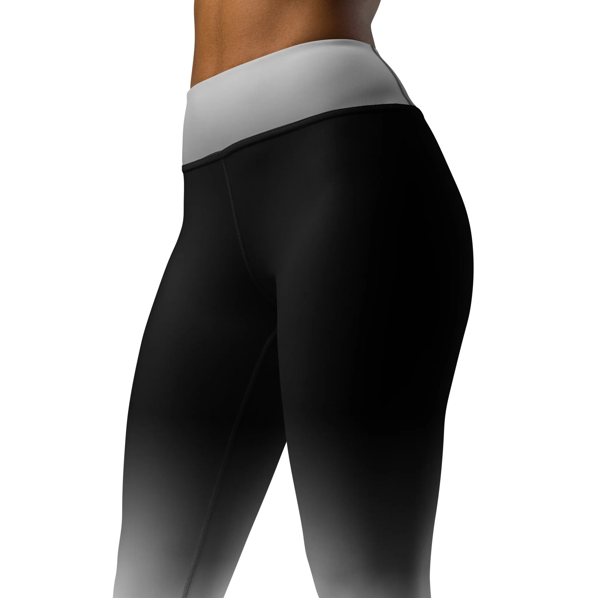 Black and Gray Blend Yoga Leggings, lioness-love