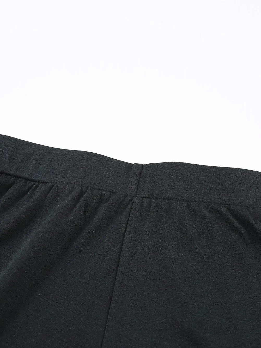 Black Tulip Hem High Waist Wide Leg Pants