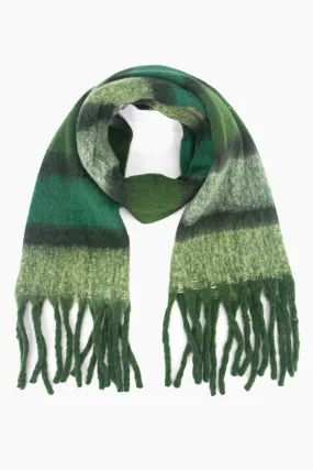 Blair Heavyweight Scarf - Green, Colour Block Stripe