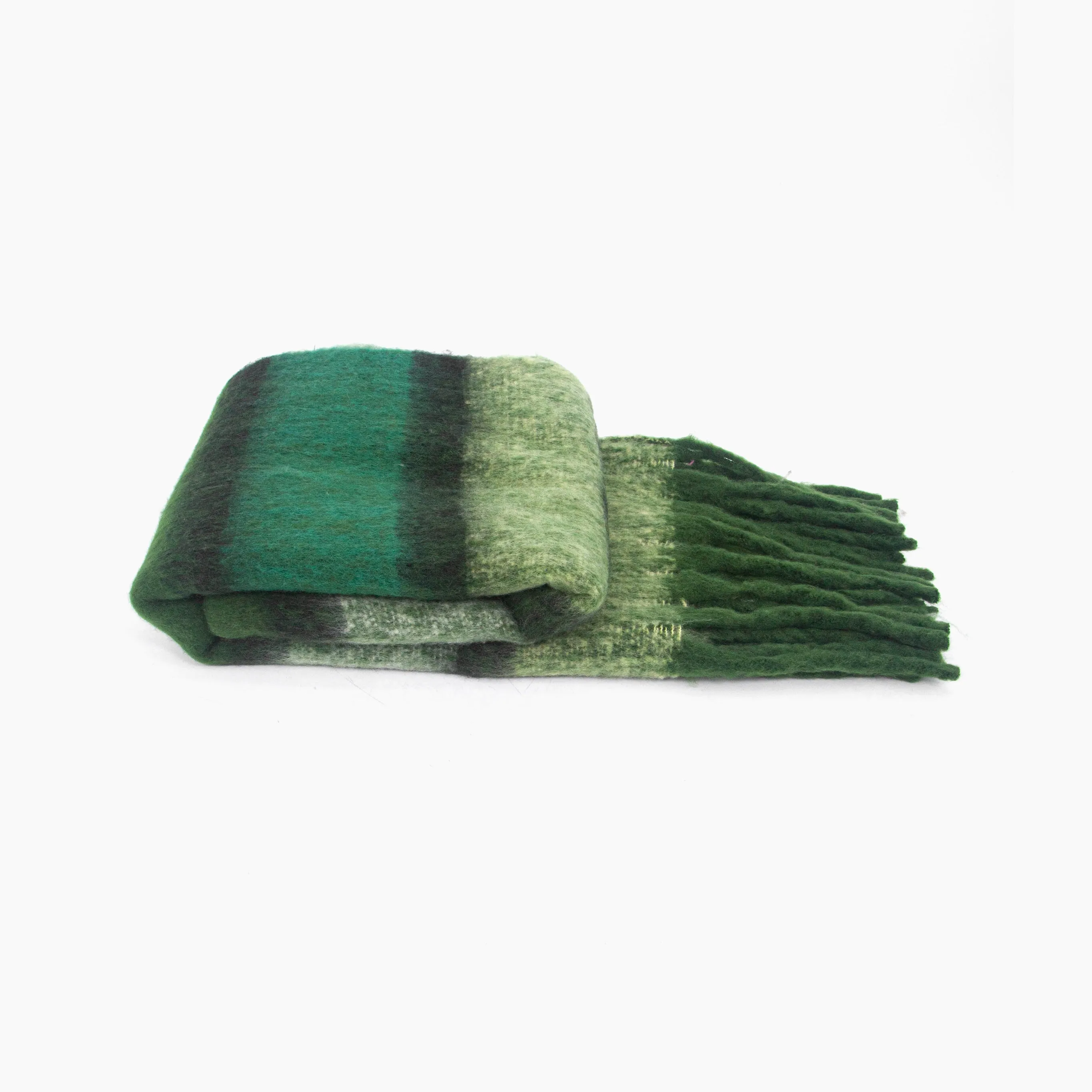 Blair Heavyweight Scarf - Green, Colour Block Stripe