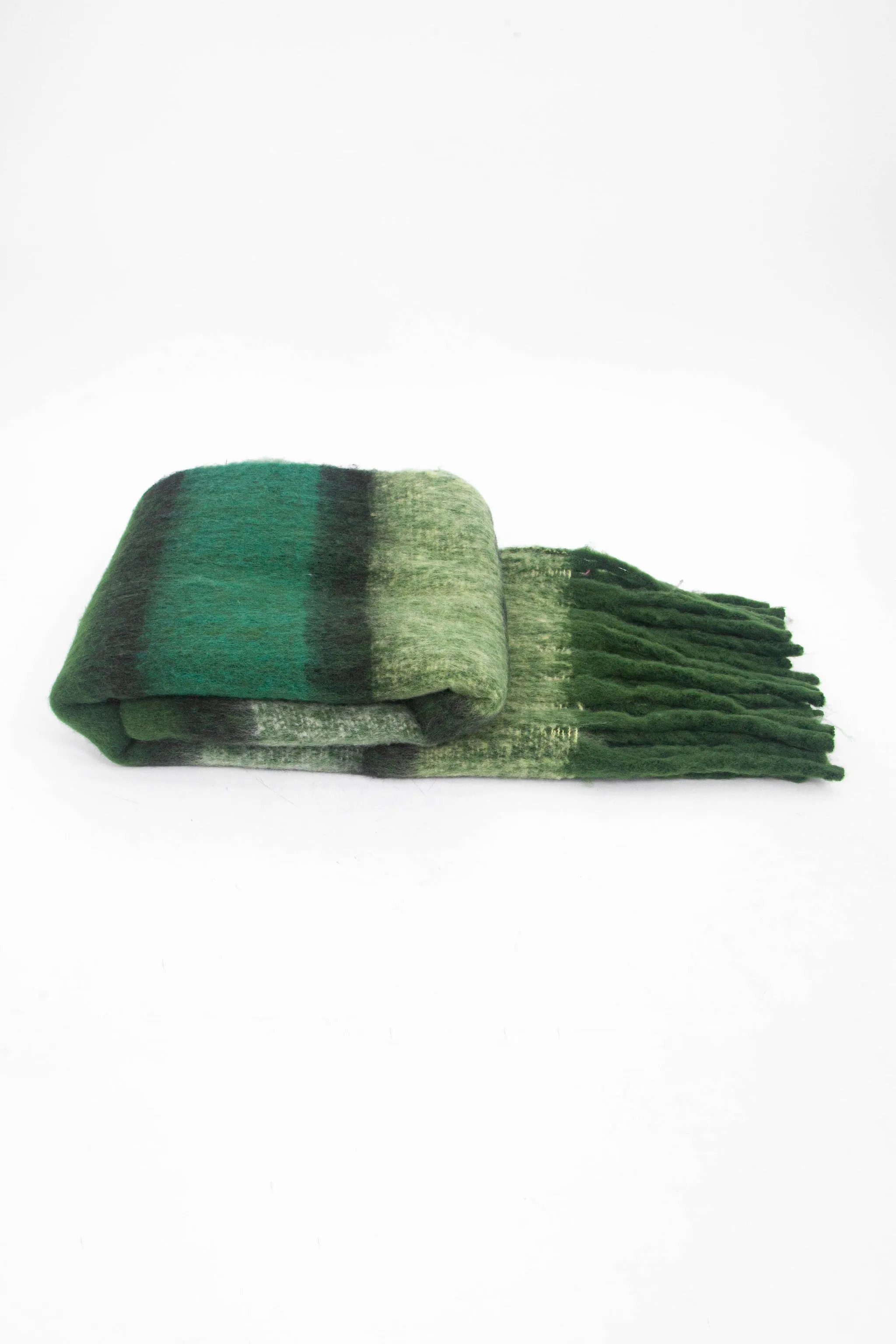 Blair Heavyweight Scarf - Green, Colour Block Stripe