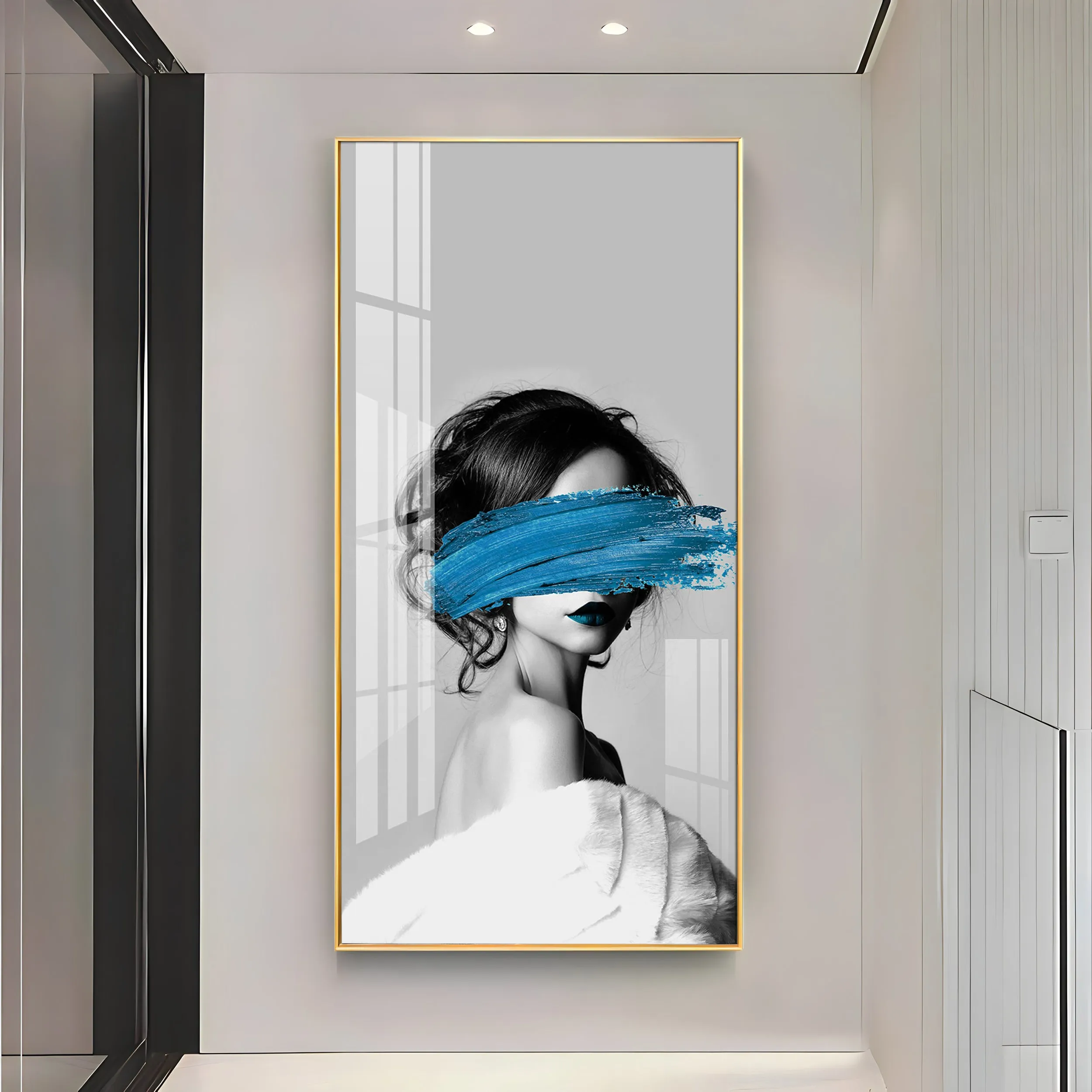 Blindfolded Fashion Premium Acrylic Vertical Wall Art