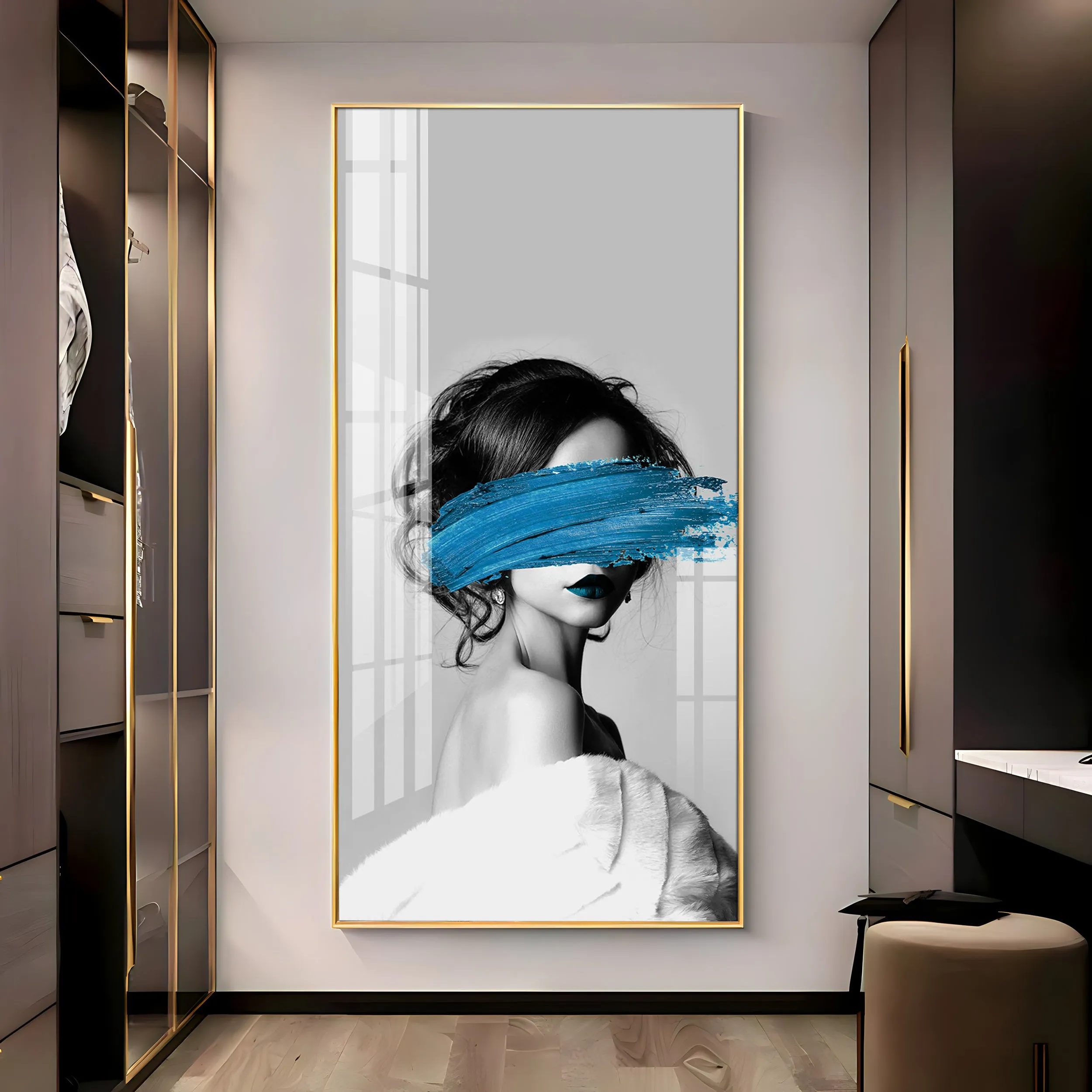 Blindfolded Fashion Premium Acrylic Vertical Wall Art