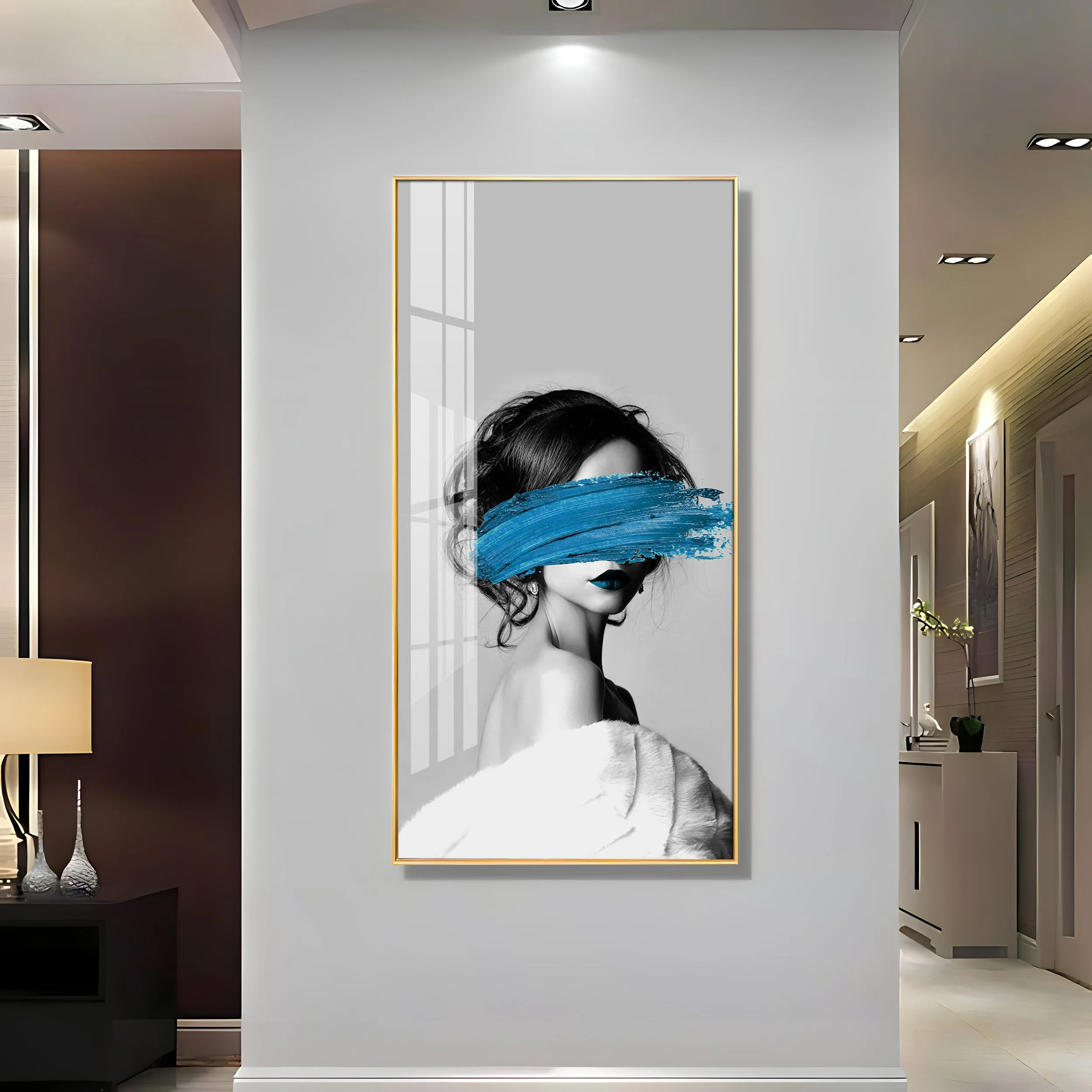 Blindfolded Fashion Premium Acrylic Vertical Wall Art