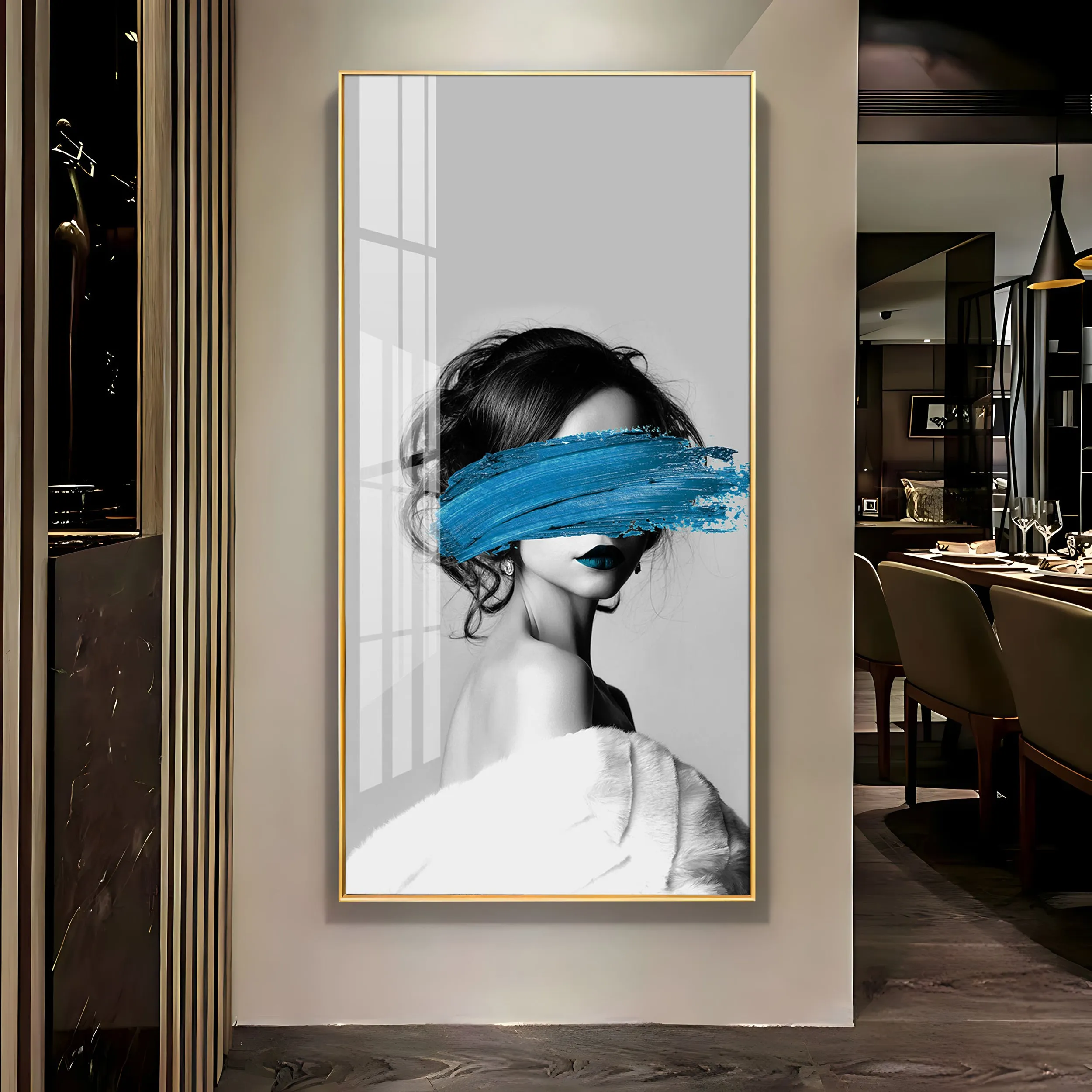 Blindfolded Fashion Premium Acrylic Vertical Wall Art