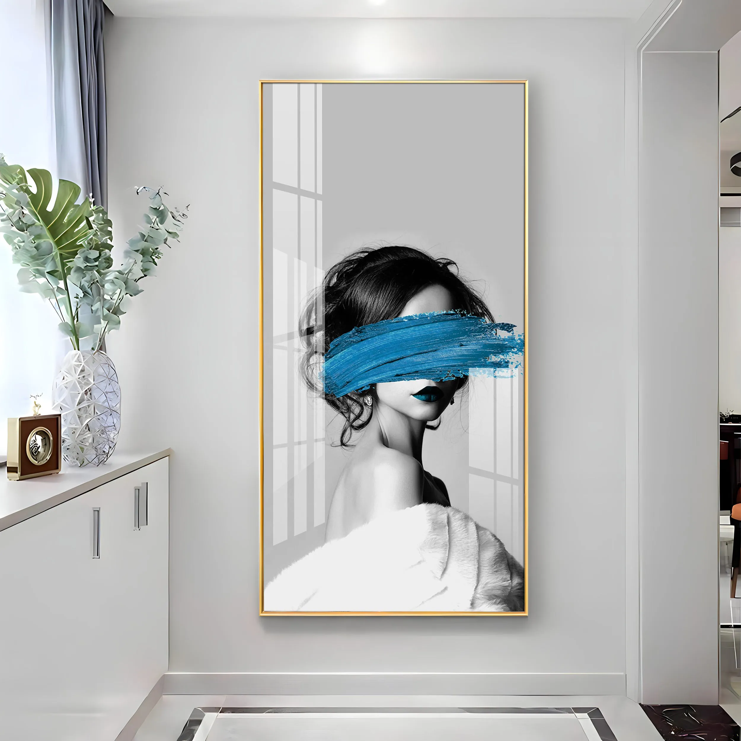 Blindfolded Fashion Premium Acrylic Vertical Wall Art