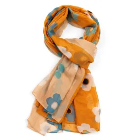 Bold Floral Scarf Mustard