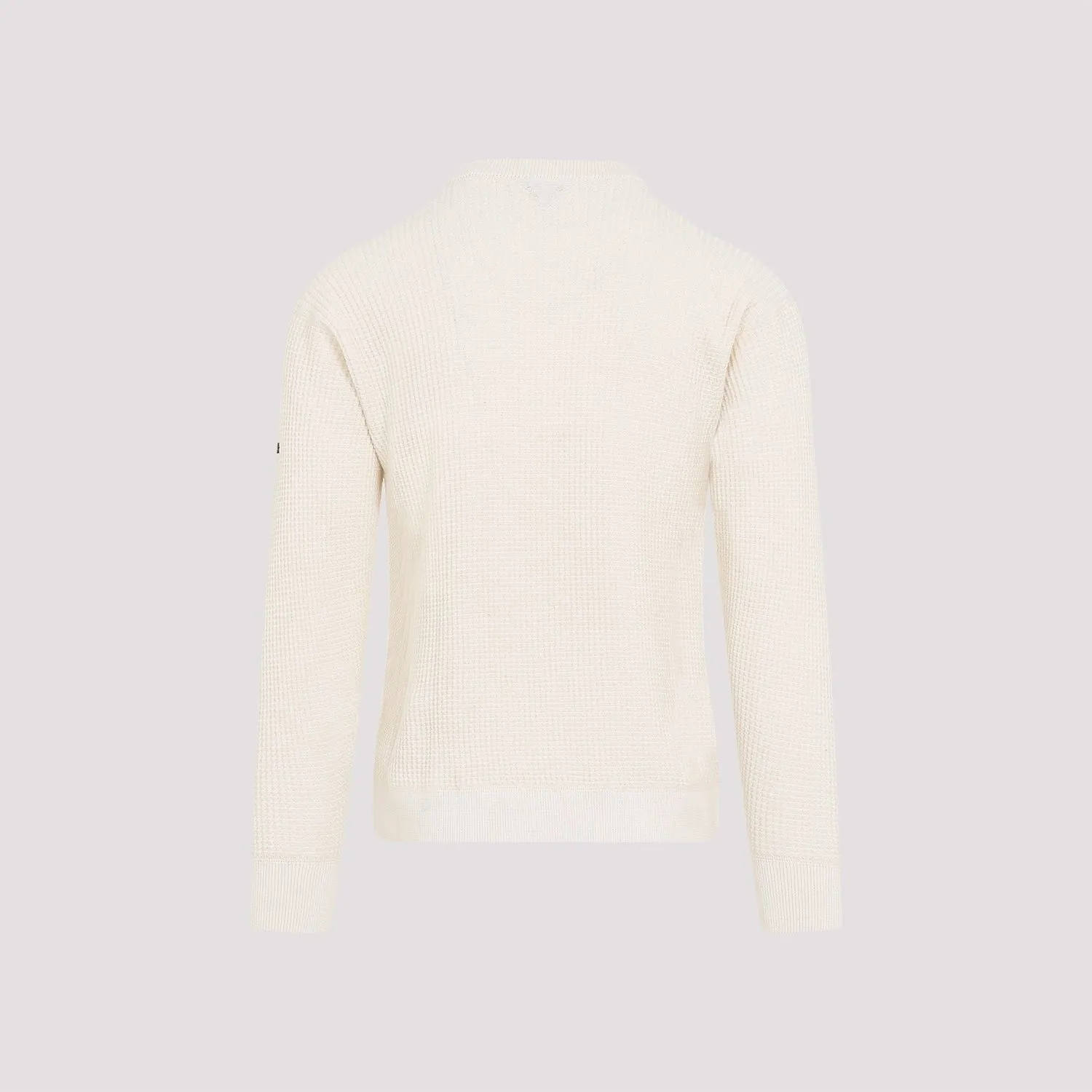 BOTTEGA VENETA Ivory Cotton-Hemp Blend Sweater for Men