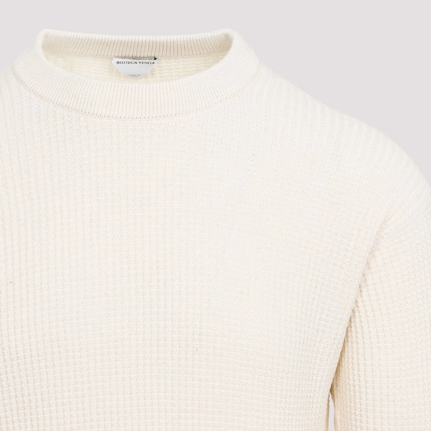 BOTTEGA VENETA Ivory Cotton-Hemp Blend Sweater for Men