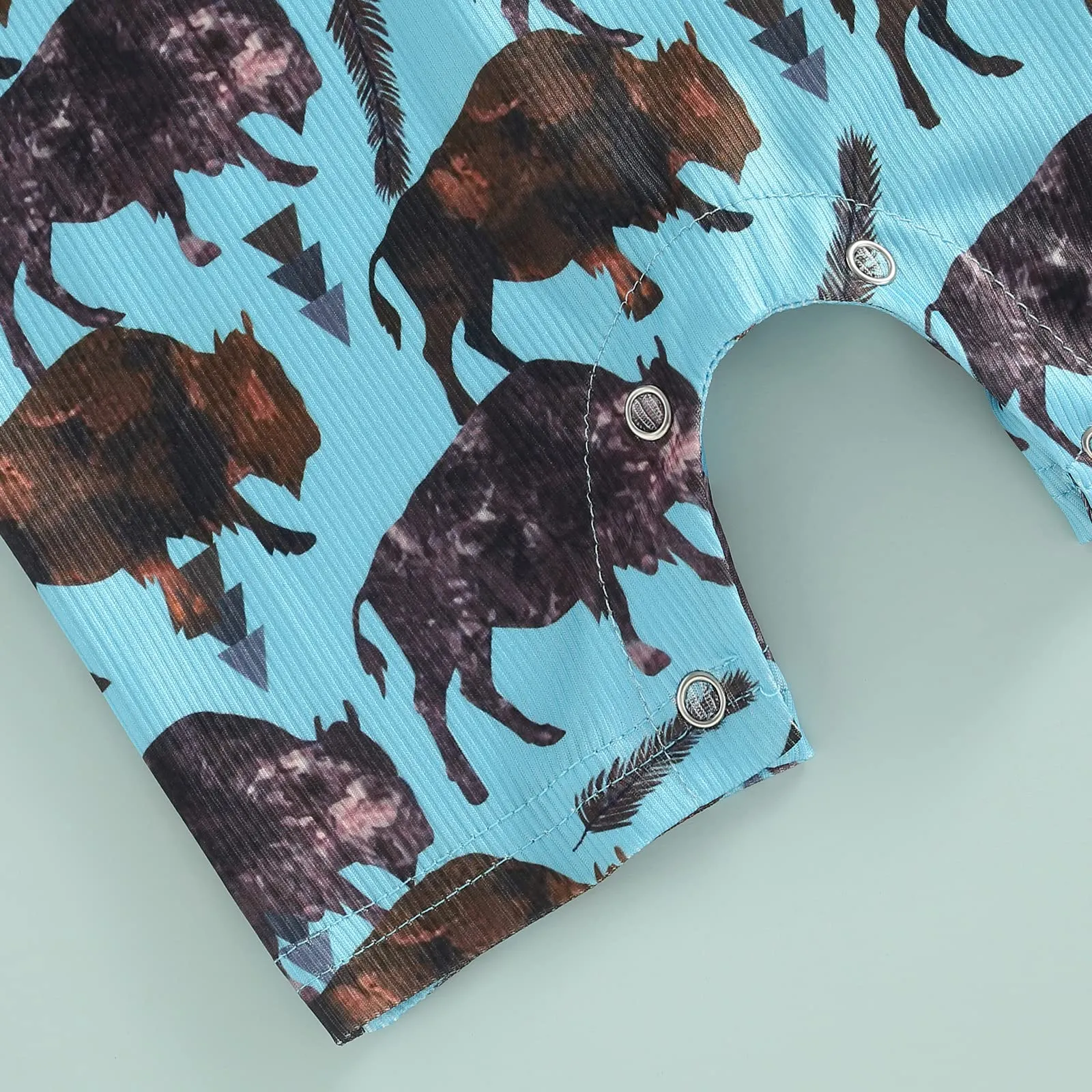 Buffalo Print Romper for Your Little Cowkid