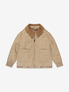 Burberry Girls Otis Quilted Coat in Beige