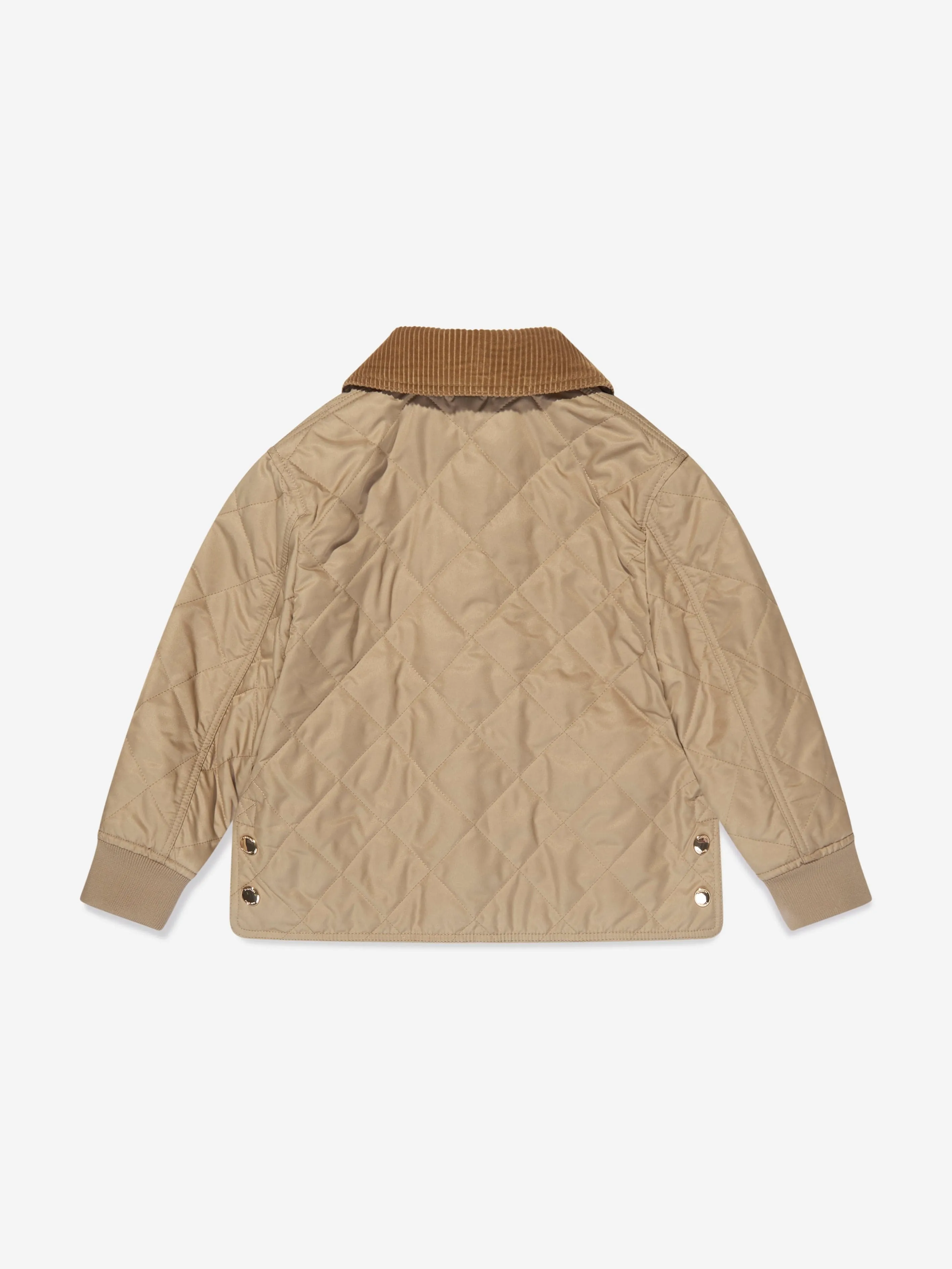 Burberry Girls Otis Quilted Coat in Beige