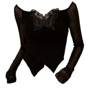 Butterfly Cut Out Long Sleeve Top