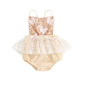 BUTTERFLY SPARKLES Lace Romper