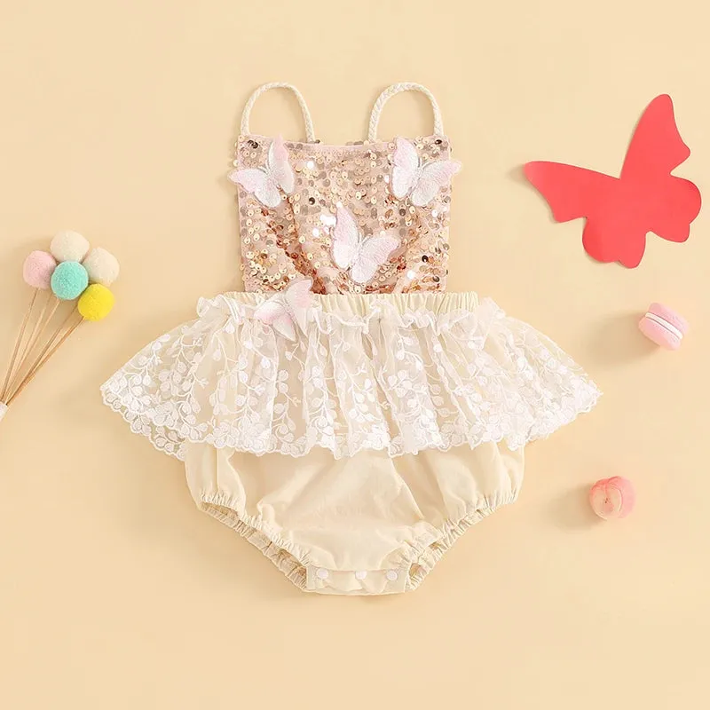 BUTTERFLY SPARKLES Lace Romper