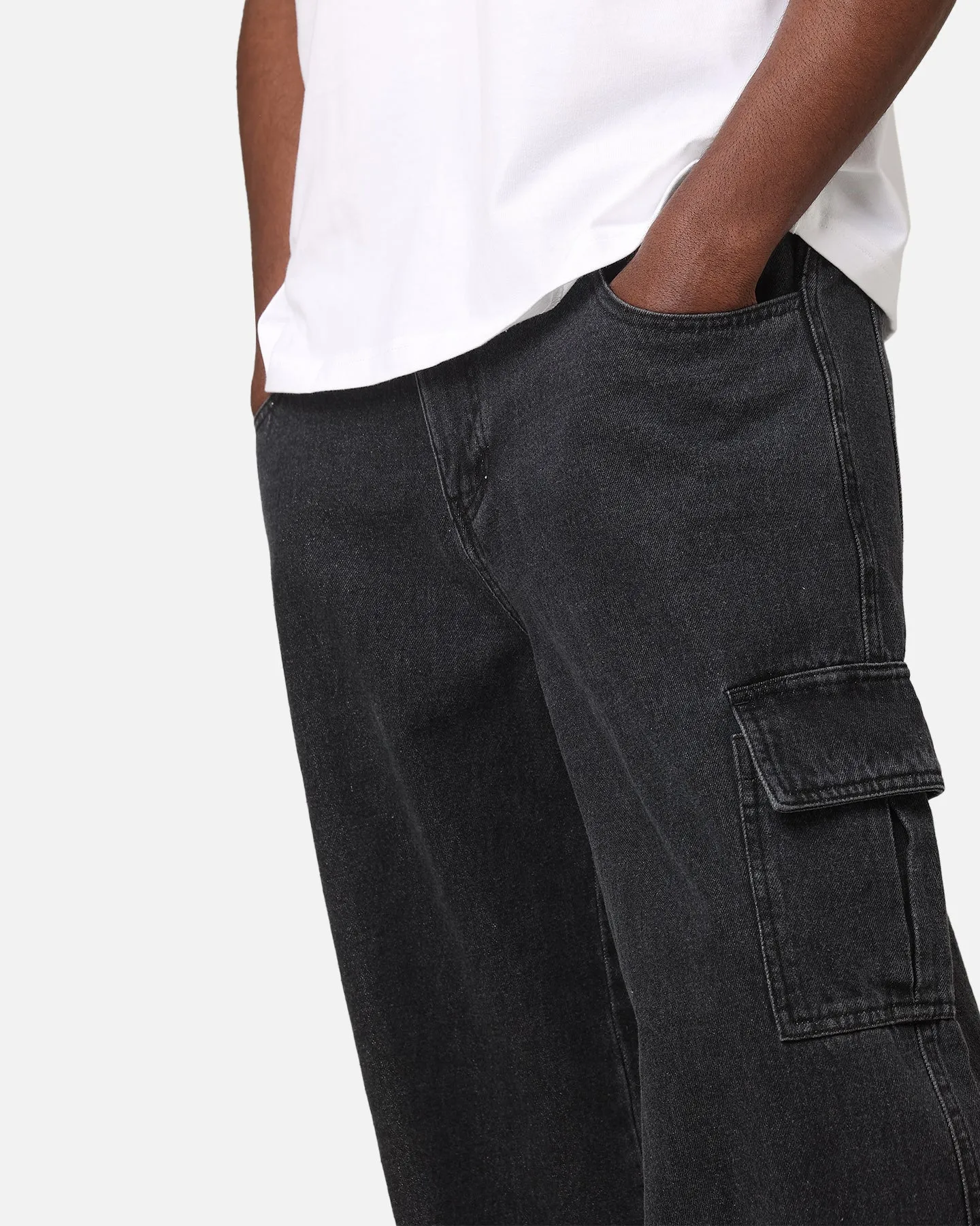 Carre Baggy Cargo Jeans Black Denim