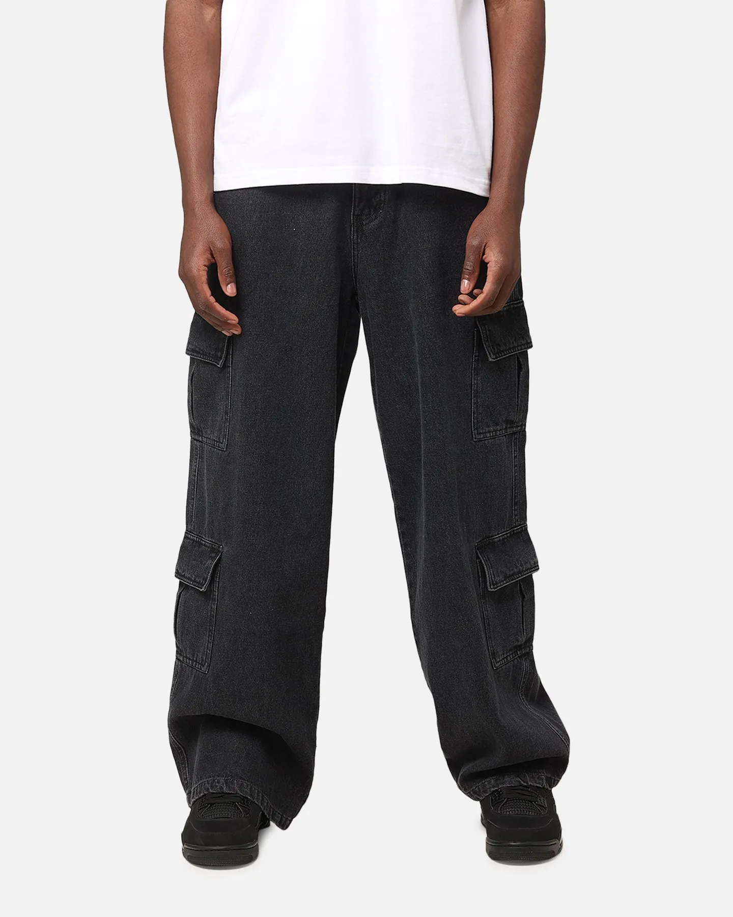 Carre Baggy Cargo Jeans Black Denim