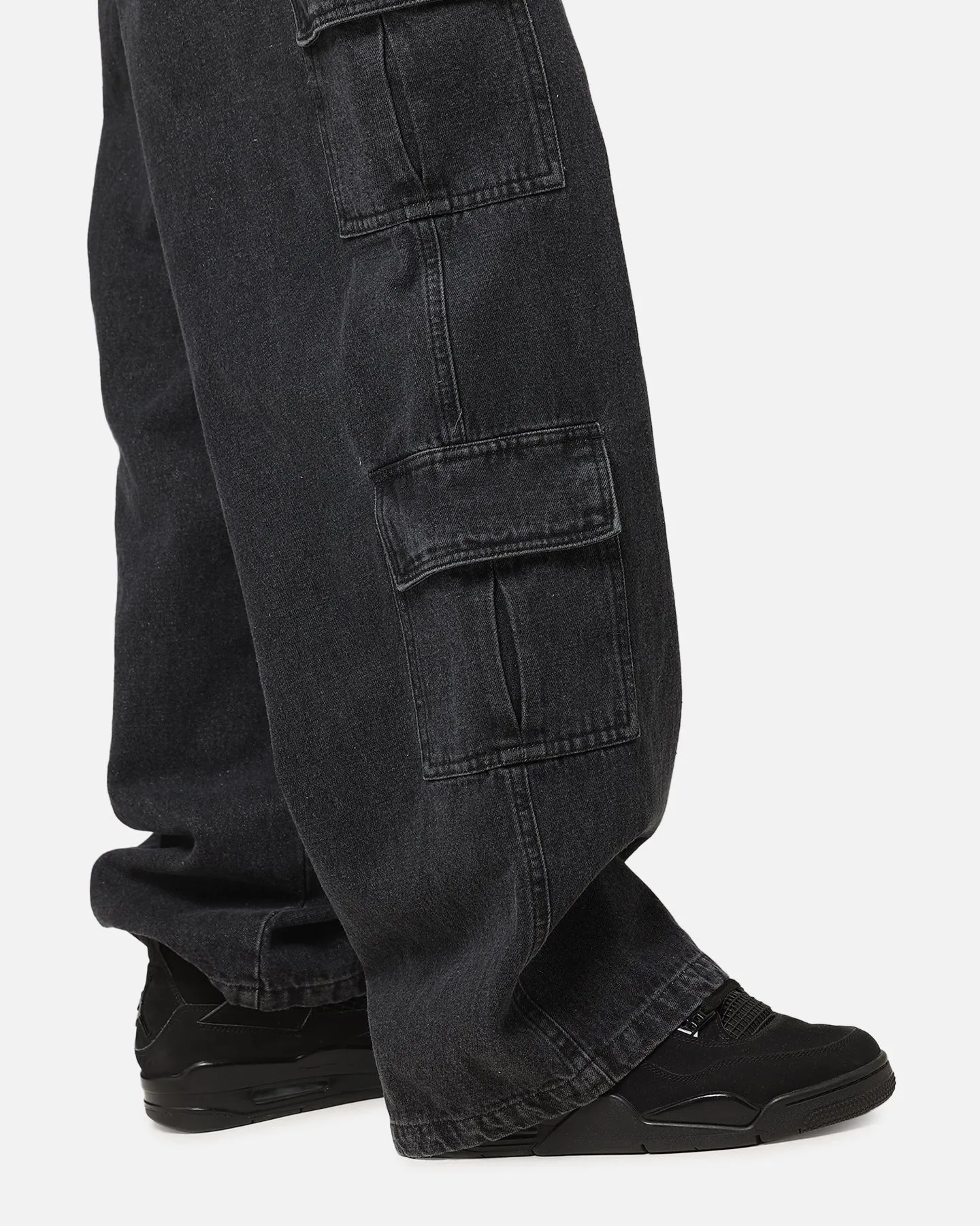 Carre Baggy Cargo Jeans Black Denim