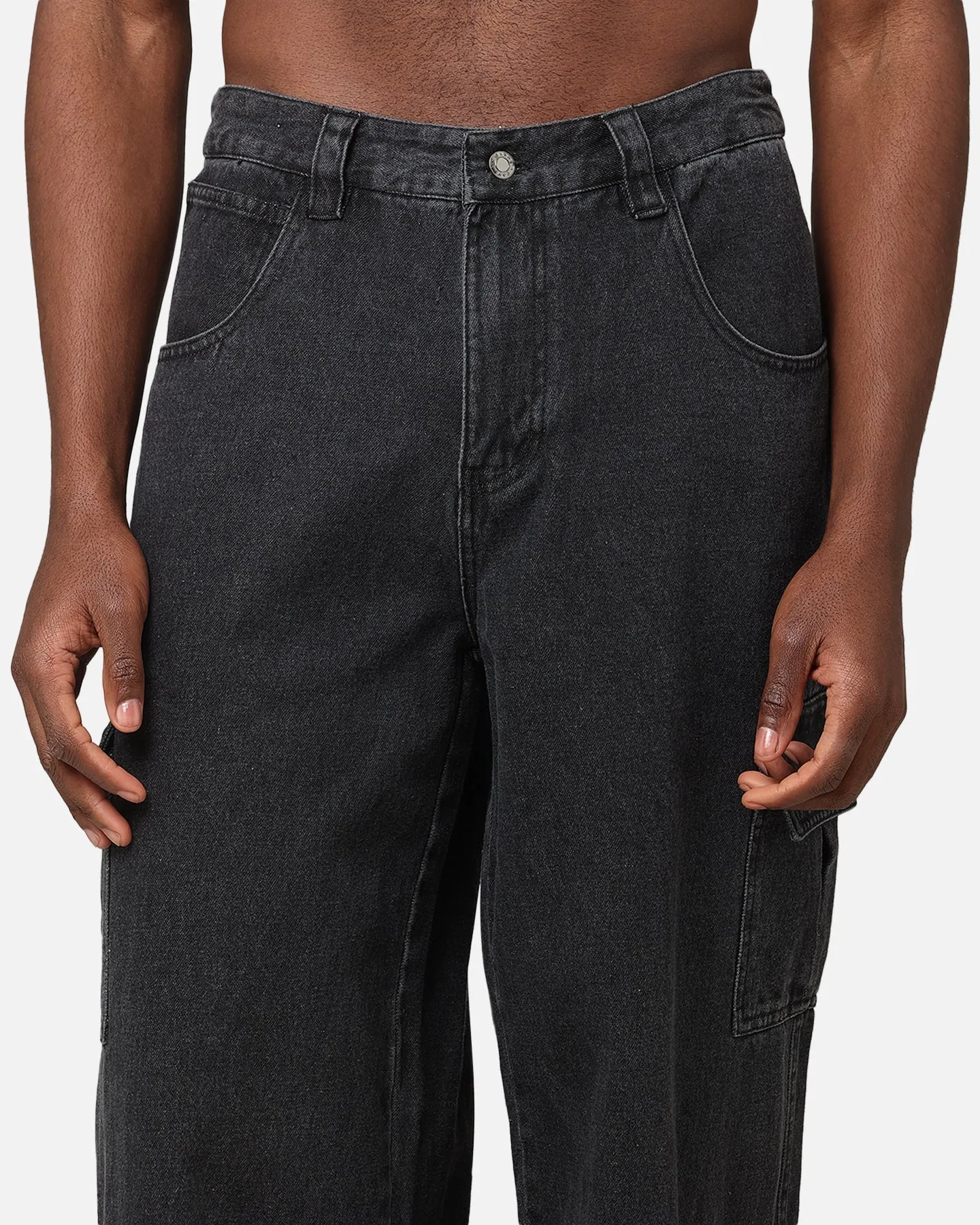 Carre Baggy Cargo Jeans Black Denim