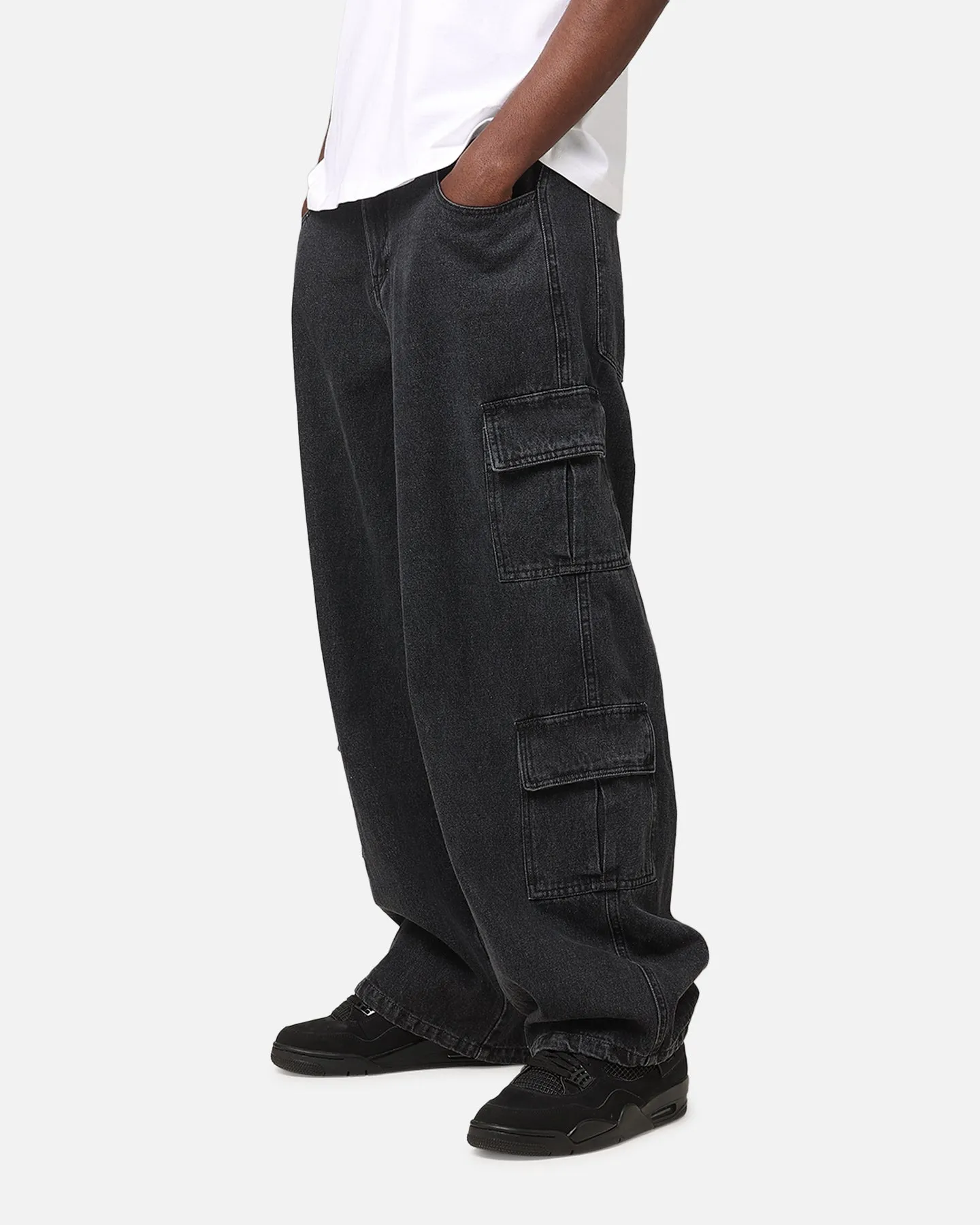 Carre Baggy Cargo Jeans Black Denim