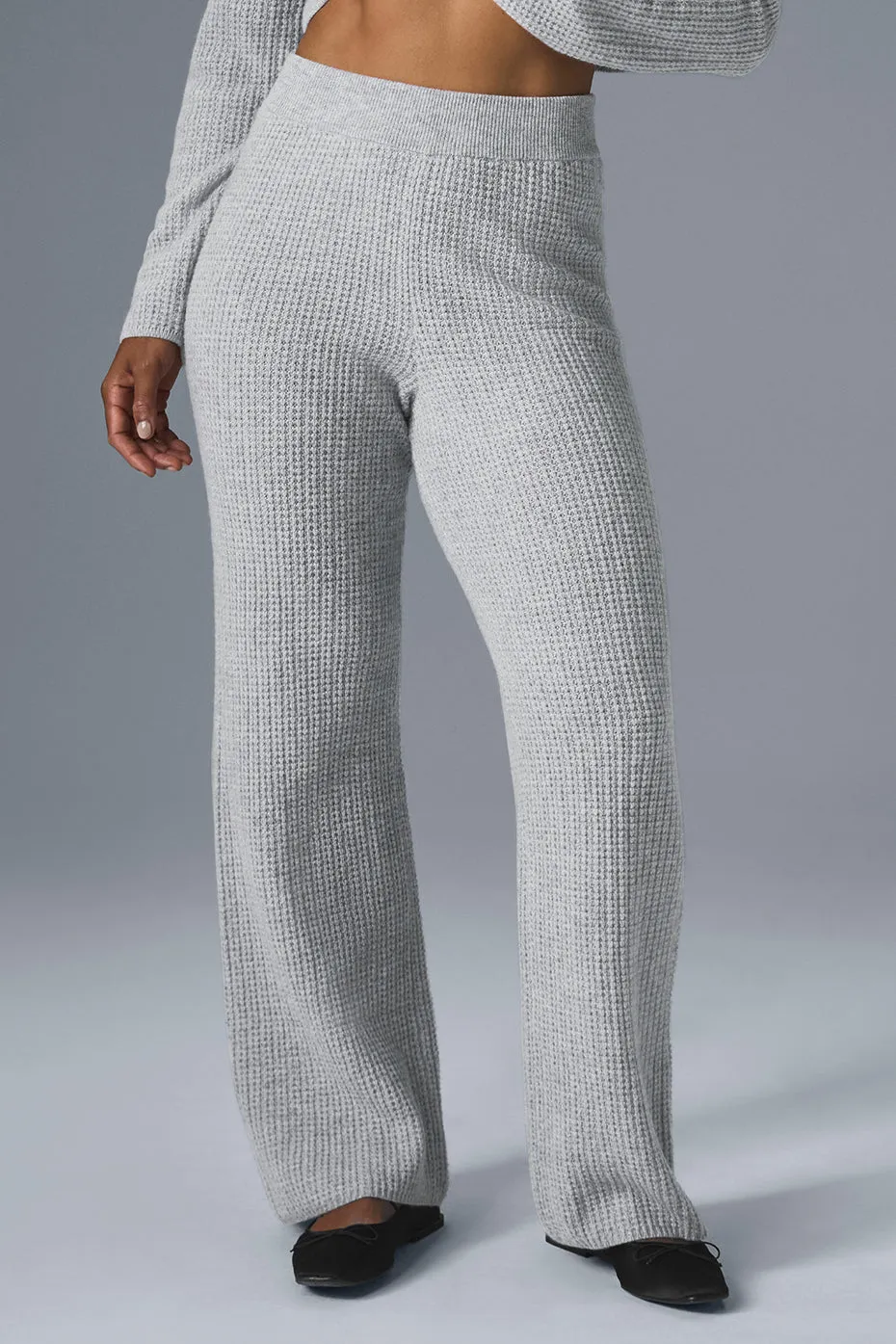 Cashmere High-Waist Plush Waffle Pant - Athletic Heather Grey