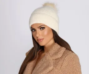 Chilly Days Pom Knit Beanie