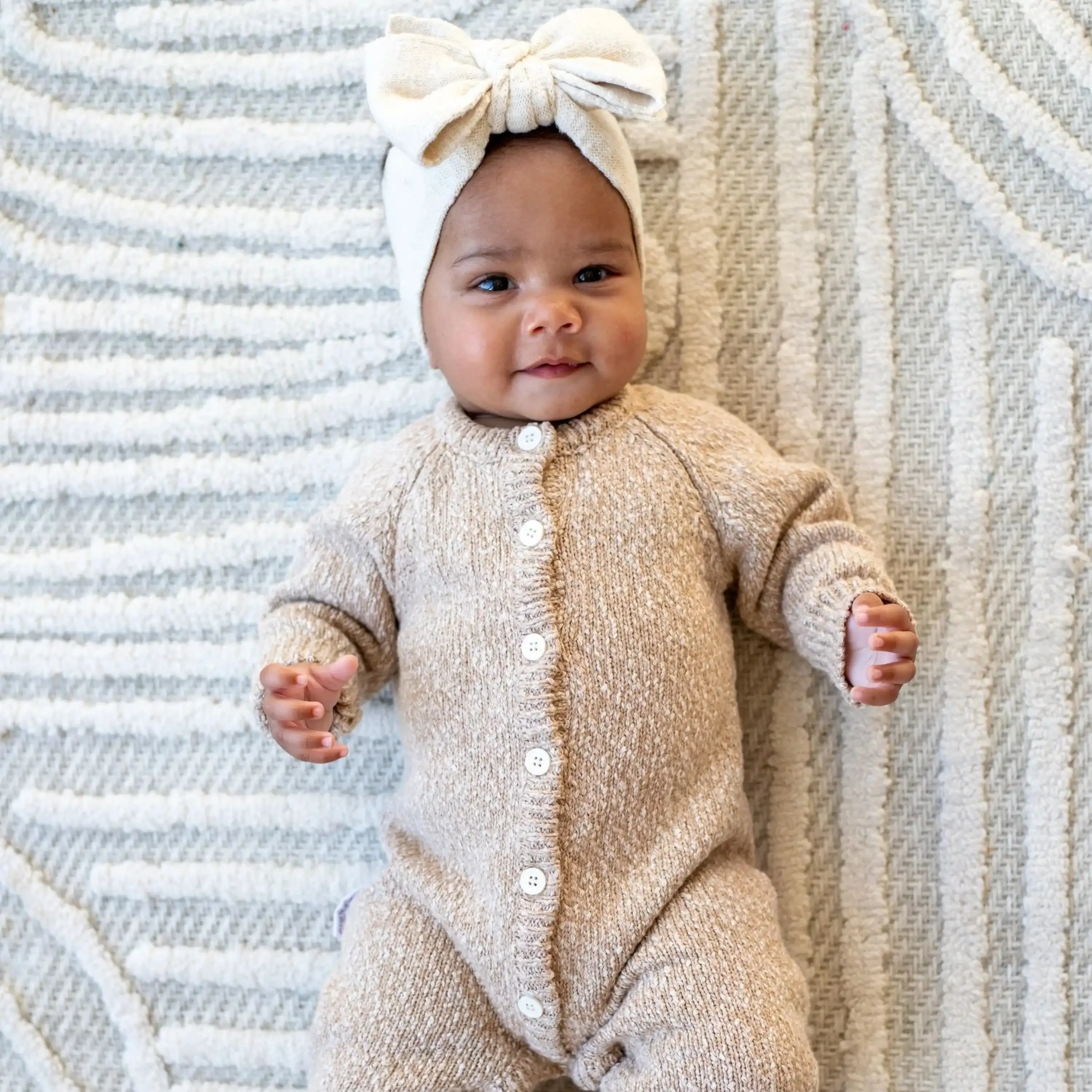 CLASSIC KNIT ROMPER | ALMOND